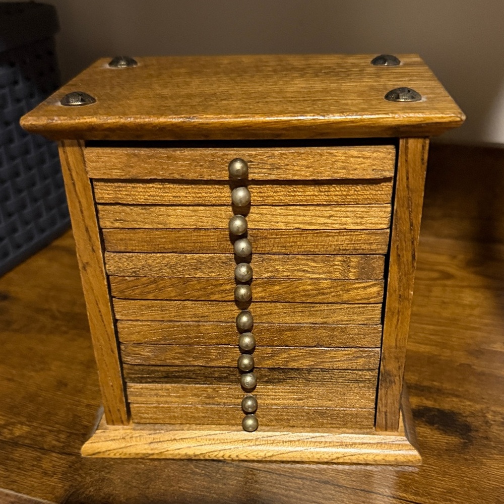 VTG Wooden CoasterSet with  Storage Box